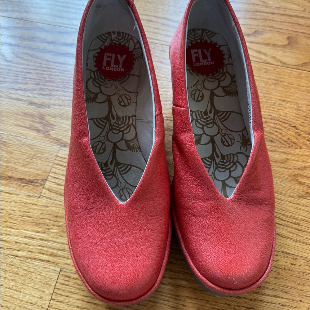 Fly London Red Wedge Shoes Vibrant and Comfortable